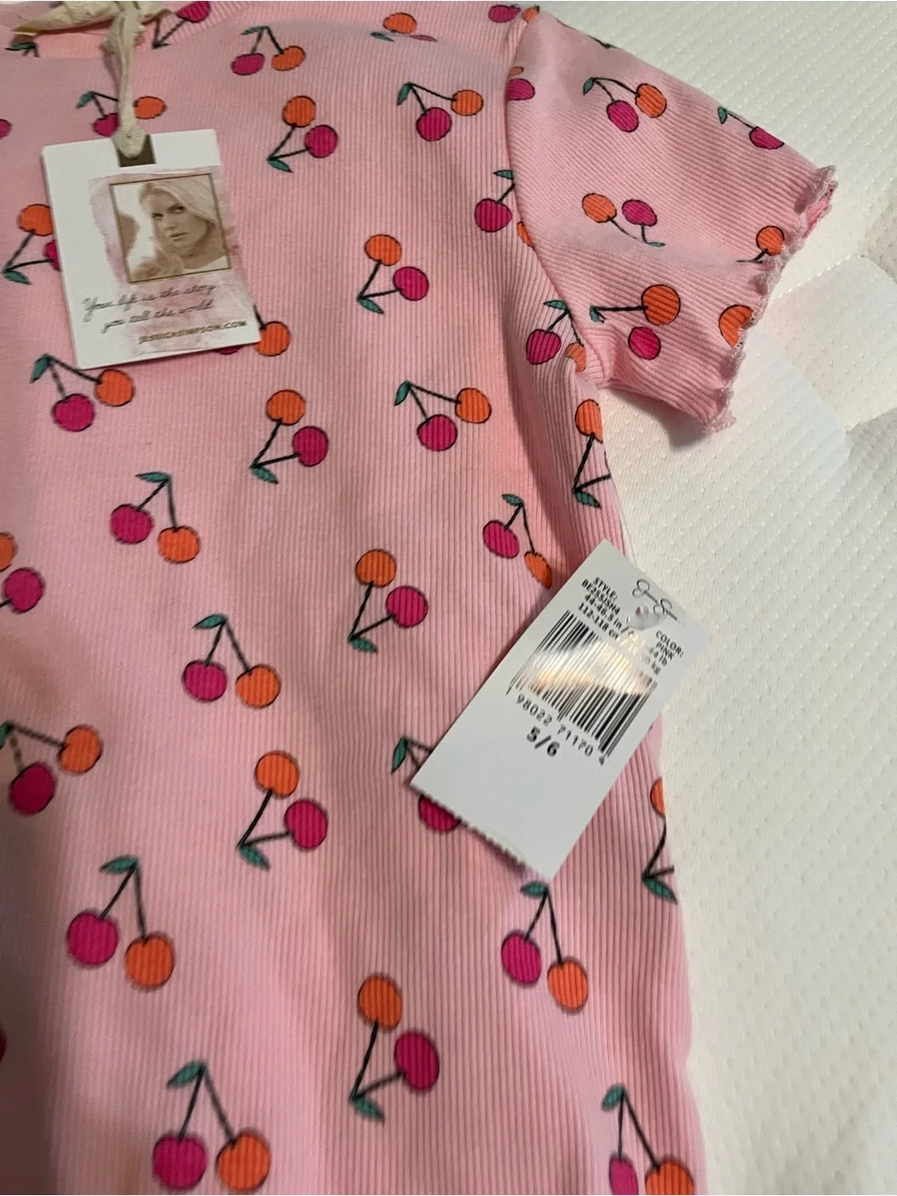 Jessica Simpson Pink Cherry Print Kids Pajama Set